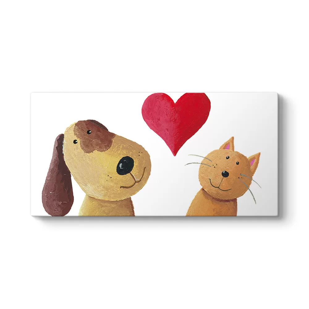 Kedicik ve Köpek Tablosu - Model 5